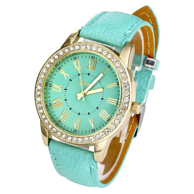 

Fashion simple retro small round belt Woman watch students watches fresh temperament Womans WristWatch relogio feminino 2018 F