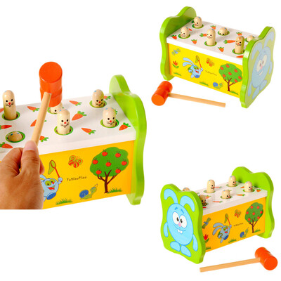 

Gobestart Deluxe Pounding Bench Wooden Toy With Mallet Wooden Learning Educational Toys