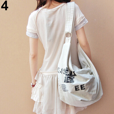 

Women\s Fashion Letter Print Canvas Crossbody Shoulder Bag Handbag Shopping Bag