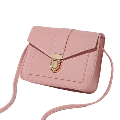 

Fashion Women Solid Color Lock Catch Square Shoulder Bag Crossbody Phone Pouch