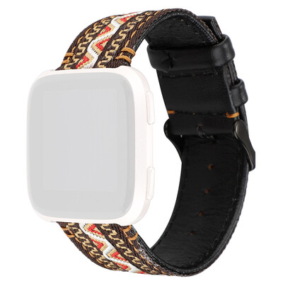 

〖Follure〗Tops Grain Leather Band Replacement Strap for Fitbit Versa Fitness Smart Watch