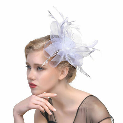 

Womens Fascinator Hat Flower Mesh Ribbons Feathers Headband Cocktail Tea Party