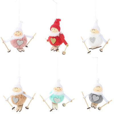 

Skiing Plush Angel Christmas Drop Ornaments Christmas Tree Decoration Kids Gift For Holiday Festive Home Decor