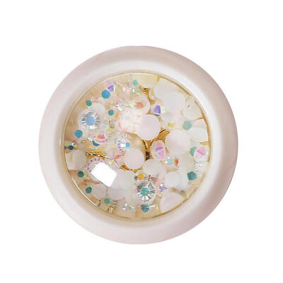 

Colorful Magic Drill Diamond AB White Flat Bottom Nail Rivet Nail Ornaments