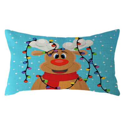 

Tailored Christmas Santa Claus Pillow Case Linen 30x50cm Throw Cushion Cover Home Decor