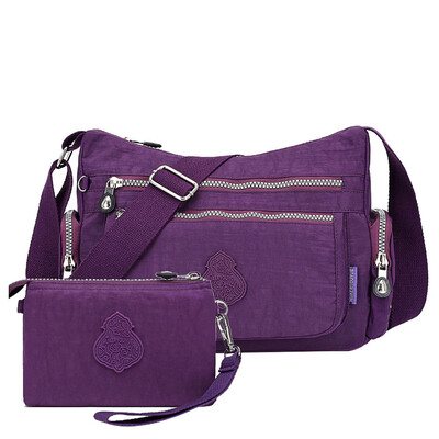 

Tailored Women Nylon Shoulder Bag Waterproof Elegant Daily Shopping Handbag Two-piece Set