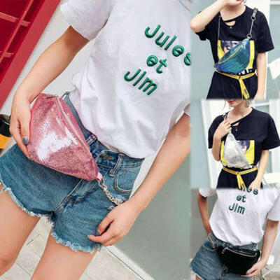 

Bum Bag Fanny Pack Sequin Money WalletHoliday Waist Belt Pouch