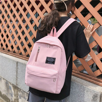 

Harajuku simple waterproof canvas backpack small fresh female Korean version of the college wind bag student ins super fire backpack