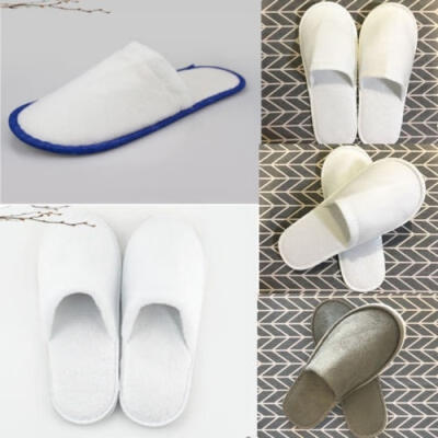 

New Unisex Men Women Toe Guest Slippers Terry Hotel SPA Slipper Shoes 5Style Disposable Slippers