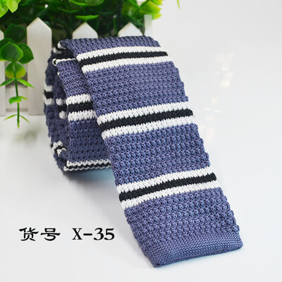 

Knit flat striped tie 5CM narrow section mens business tie direct