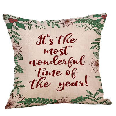 

Siaonvr Merry Christmas Pillow Cases Cotton Linen Sofa Cushion Cover Home Decor