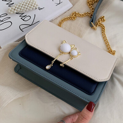 

Women 2019 new summer womens chain bag small bag fashion 100 oblique satchel ins single shoulder small square bag