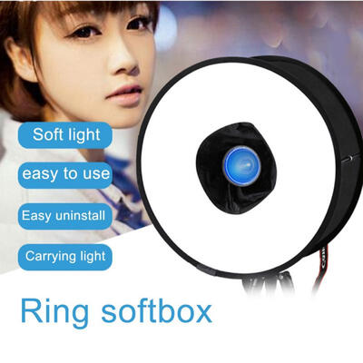 

PULUZ Universal Round Flash Diffuser Folded Magnetic Ring Flash Diffuser Softbox For Macro Portrait Portable 45CM