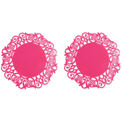 

Siaonvr 2PC Lace Flower Doilies Silicone Coaster Tea Cup Mats Pad Insulation Placemat