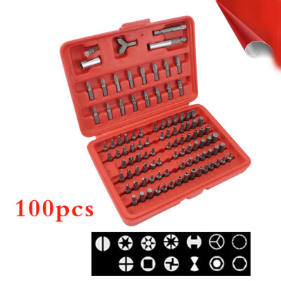 

〖Follure〗Chrome Vanadium Steel Screwdriver Torx Hex Head Bits Set w Case 100pcsset