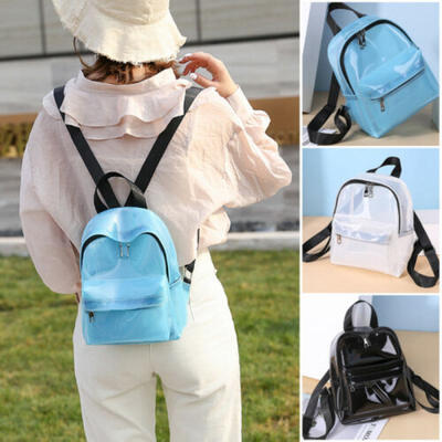 

Womens PVC Clear Waterproof Backpack Teenager Transparent School Backpack