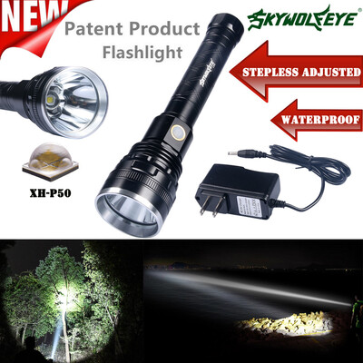 

Saidsome SkyWolfEye Pro Outdoor Stepless Adjusted XH-P50 Aluminum Flashlight flashlight lamp