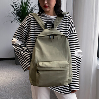 

Harajuku simple waterproof canvas backpack small fresh female Korean version of the college wind bag student ins super fire backpack