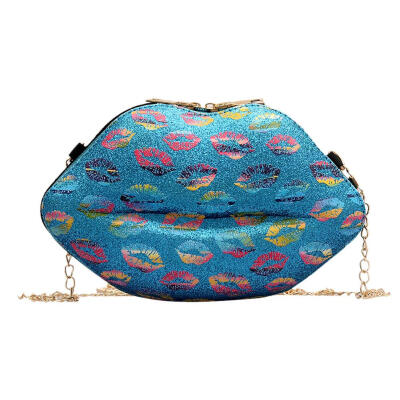 

Lips Shaped Shoulder Messenger Handbags Women Leather Chain Crossbody Bags