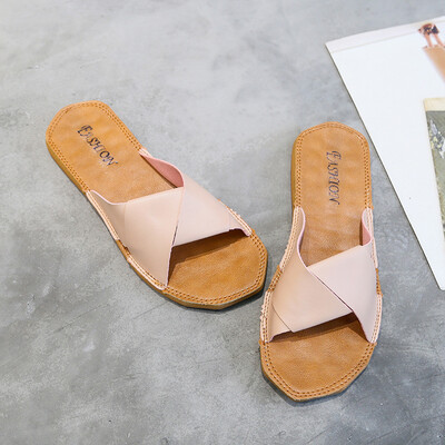 

Women wearing slippers online celebrity fashion 100 flat bottom pregnant women soft bottom one word drag 2019 summer new type of w