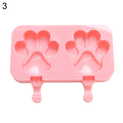 

Footprint Rabbit Paw Striped DIY Frozen Ice Lolly Cream Silicone Mold Tray Tool