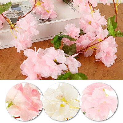 

123pcs 230cm Silk Cherry Blossom Rattan Artificial Flowers for Homewedding Decoration