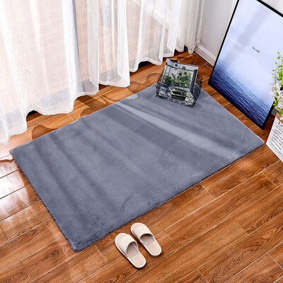 

Ultra Soft Rectangle Shape Decorative Rug Faux Artificial Rabbit Hair Carpet Rugs Non-slip Floor Mats Home Decor for Living Room B