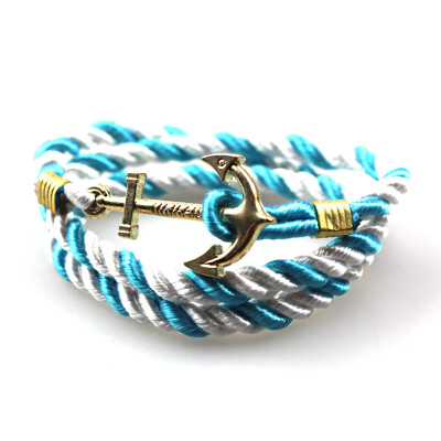 

Handmade Retro Woven Anchor Bracelet Men Vintage Bracelets