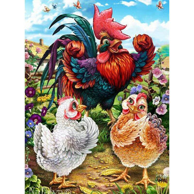 

5D DIY Full Drill Diamond Painting Cocks Cross Stitch Embroidery Mosaic Kit