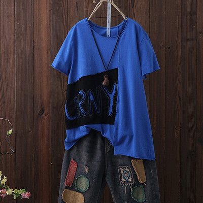

Starmoon Women Fashion Leisure O-Neck Tops Letter Printing Short Sleeve T-Shirt Blouse