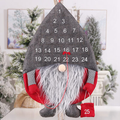 

2020 Long Beard Faceless Doll Christmas Advent Calendars With Pockets Wall Hanging Countdown Decors Christmas Home Decorations