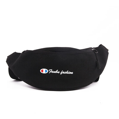 

Bags of womens chest bag fashion letter print canvas waist bag old - fashioned strappy bag