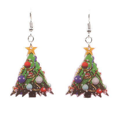 

Christmas Tree Bell Crutch Hook Drop Dangle Earrings Womens Jewellery Gift Christmas Party