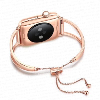 

Women Wrist Strap Bracelet For Apple Watch Bands 38mm42mm Adjustable Stainless Steel Strap With Pendant For Iwatch Series