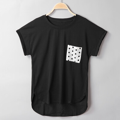 

Nomeni Womens Summer Short Sleeve O Neck Pockets Casual Tee Shirt Top Blouse
