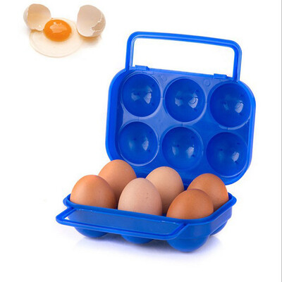 

Gobestart Portable 6 Eggs Plastic Container Holder Folding Egg Storage Box Handle Case