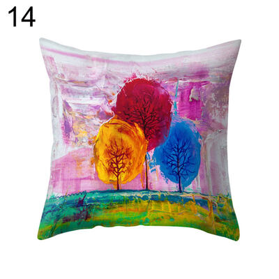 

Multi-Color Tree Printed Square Throw Pillow Case Cushion Cover Bedding Articles