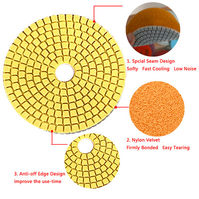 

Diamond Polishing Pads 4 Wet Granite Stone Concrete Marble Disc 50 - 3000