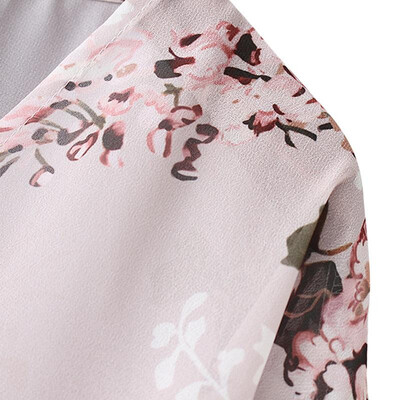 

New Women Chiffon Kimono Cardigan Floral Print Casual Loose Outerwear Beachwear Bikini Cover Up