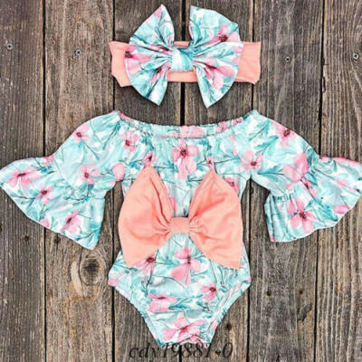 

Newborn Kids Baby Girls Floral Romper Jumpsuit Bodysuit Bow Knot Clothes Sunsuit