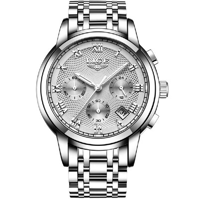 

LIGE 9849 Quartz Man Watch Unique Fashion Sport Casual Brand Quartz Clock Luxury Stainless Steel Strap Waterproof Wrist Watch Relo