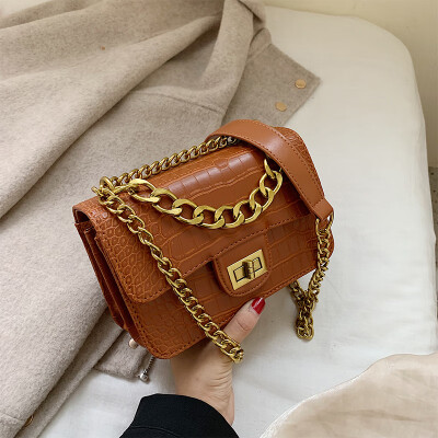 

Senior chain diagonal bag women 2019 new tide Korean stone shoulder bag simple temperament small square bag