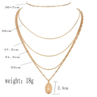 

2019 new fashion personality retro pendant multi-layer necklace bohemian jewelry Long Necklace Necklace Women