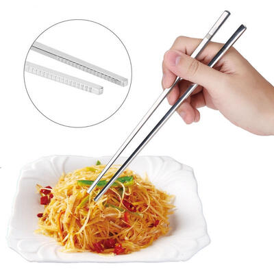 

Greensen Solid Flat Stainless Steel Korean Chopsticks Set Tableware Dinnerware Gift