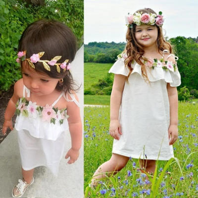 

Kids Baby Girl Toddler Sleeveless Flower Tutu Princess Dress Party Dresses 0-4T