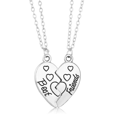 

2pcs Unisex Fashion Pendant Necklaces Lock And Key Heart Shaped Pendant Necklace For Lovers Trendy Jewelry For Gift