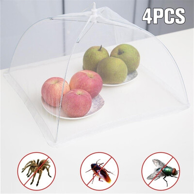 

4pcs Gauze Umbrella Food Cover Picnic Kitchen Anti Fly Mosquito Net Table Tent Meal Cover Table Mesh Food Cover Kitchen Tools