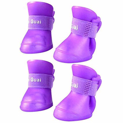 

Pet Dog Puppy Rain Snow Boots Shoes Booties 4 Pcs