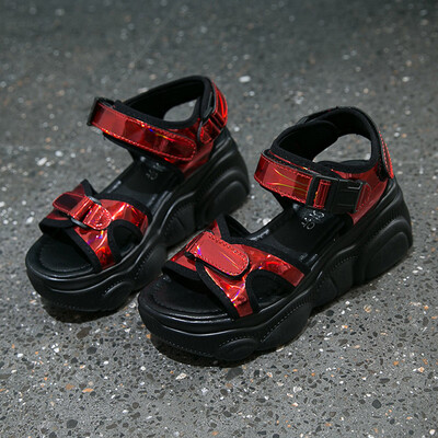 

Sandals girl summer student Korean version of the fashion sports thick-bottomed muffin beach shoes womens tide