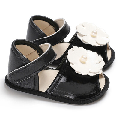 

Newborn Baby Boys Girls Shoes Flower Crib Prewalker Sandals Soft Anti-slip Shoes
